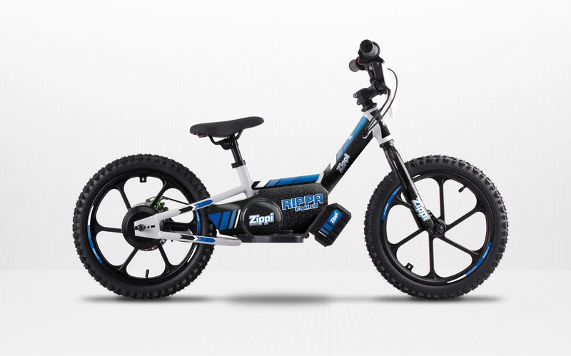 Load image into Gallery viewer, blue zippi kids electric motorbike
