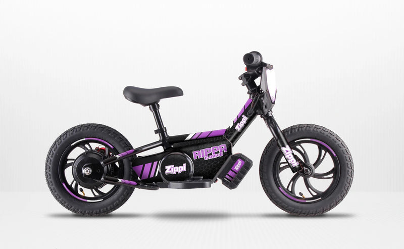 Load image into Gallery viewer, zippi rippa 12 kids electric motorbike purple
