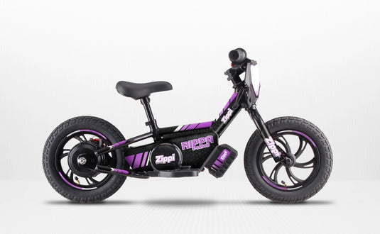 zippi rippa 12 kids electric motorbike purple